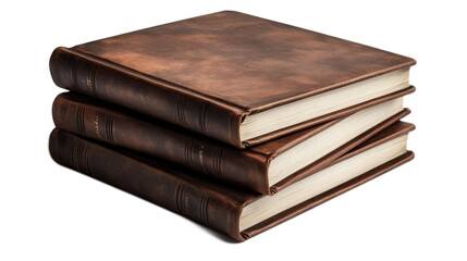 Classic Books With Brown cover , Isolated On transparent Background