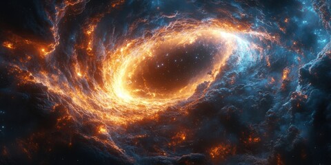 A Celestial Dance of Fiery Nebulae, Swirling with Cosmic Energy