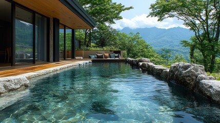 Modern Villa with Infinity Pool Overlooking Lush Mountain Valley