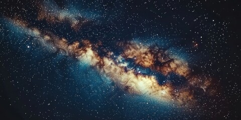 Obraz premium A Celestial Tapestry of Stars and Nebulas, Intertwined in a Cosmic Dance of Light and Darkness