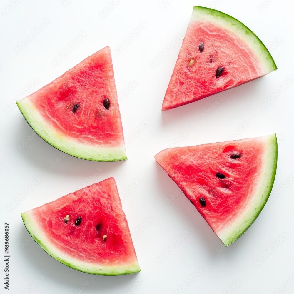 Canvas Prints perfect summer refreshment of fresh watermelon on white background