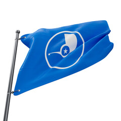 Asset 3D Realistic Flag of Yap with Transparent Background