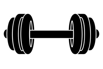 dumbbell flat silhouette icon illustration