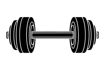 dumbbell flat silhouette icon illustration