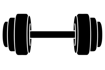 dumbbell flat silhouette icon illustration