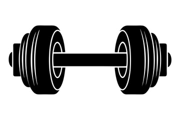 dumbbell flat silhouette icon illustration