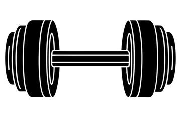 dumbbell flat silhouette icon illustration