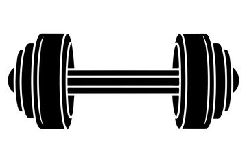 dumbbell flat silhouette icon illustration