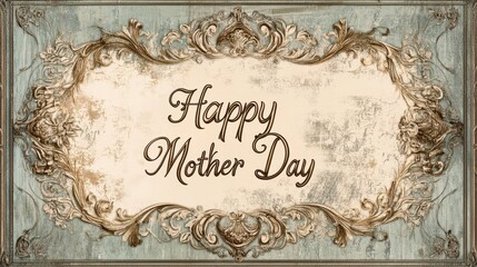 A beautifully designed banner expresses love with a vintage flair for Mother's Day celebrations