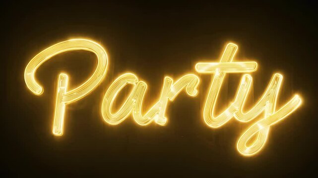Golden neon party sign