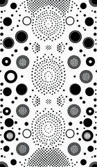 Fototapeta premium Abstract wallpaper with a white background with metallic black circles