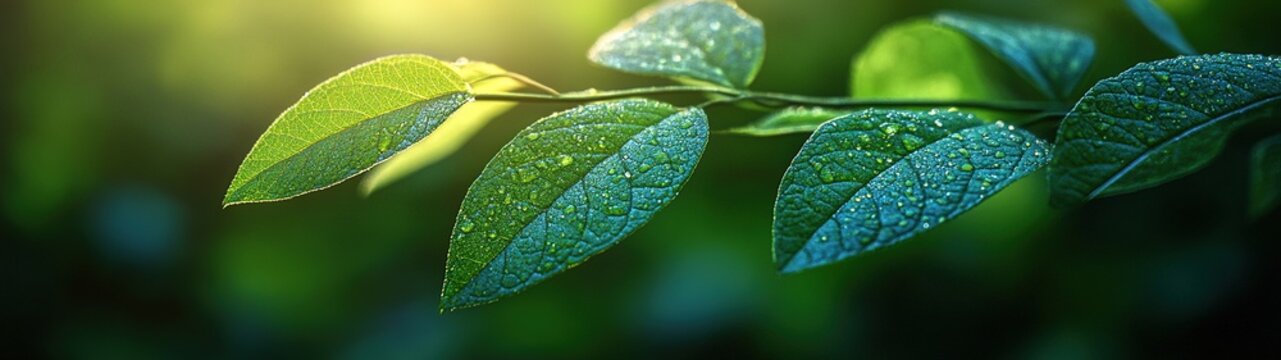 Close-Up of Lush Madua Leaves Showcasing Intricate Patterns in Vibrant Green and Yellow Hues