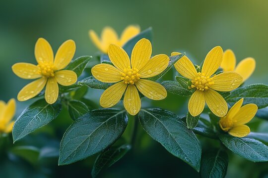 Close-up of Vibrant Dogweed Plants in Lush Green Background Showcasing Nature's Beauty and Detail