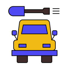 maintenance of car service and repairing with filled icon sets