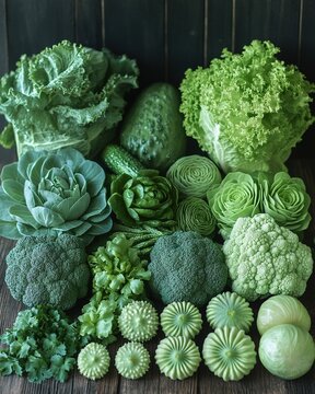 Fresh Parval Vegetables Beautifully Arranged on a Rustic Wooden Surface for Culinary Inspiration