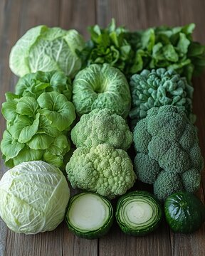 Freshly harvested parval vegetables arranged beautifully on a rustic wooden surface for cooking