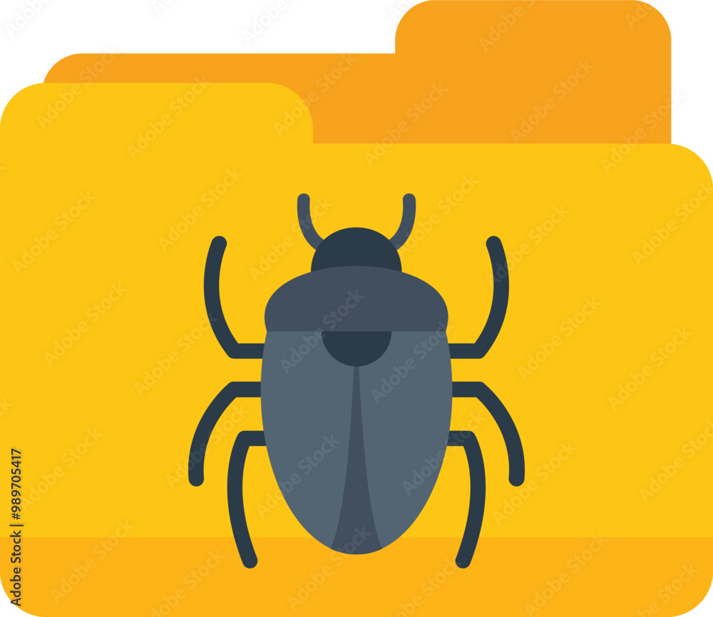 Aufkleber computer bug is infecting important files and folders