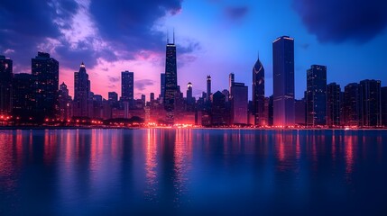 Fototapeta premium Sunlight streams through foggy skyline creating magical morning images