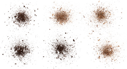 Round powder spots collection - Ready to use Premium PNG Cutout isolated image.