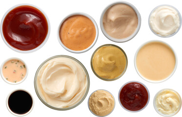 Sauces and dips collection - Ready to use Premium PNG Cutout isolated image.