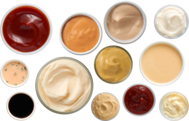 Sauces and dips collection - Ready to use Premium PNG Cutout isolated image.