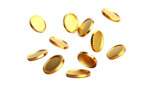 Golden coins of wealth scatter like autumn leaves, a cascading harvest of financial growth
