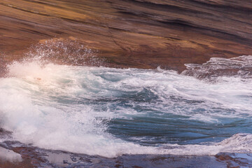 Dramatic Ocean crashing wave Hawaii at Makapu Point