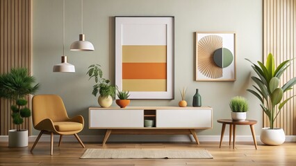 Abstract mid century style minimal art print, Abstract, mid century, minimalist, art, print, design, geometric, shapes