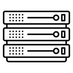 Illustration of Data Server Line Icon