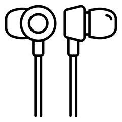 Illustration of Earphone Line Icon