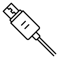 Illustration of Micro USB Cable Line Icon