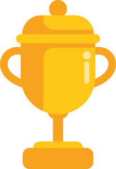 Golden trophy cup with handles and a lid, symbolizing victory and achievement