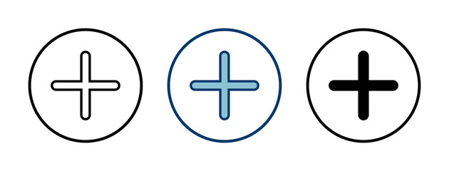 Plus Icon vector isolated on white background. Add plus icon. Addition sign. Medical Plus icon