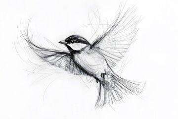 A simple line drawing of a bird in flight, using just a few strokes to capture movement and freedom