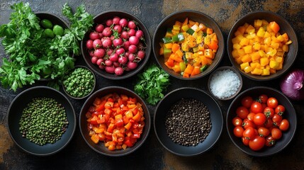Fresh Vegetables and Spices for Cooking