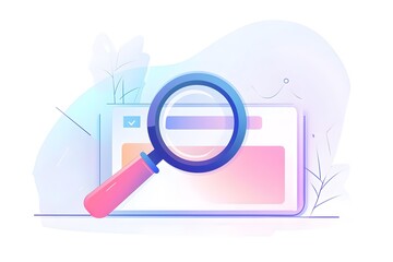 a search bar and magnifying glass icon, with simple lines and gradients, perfect for website headers or navigation sections
