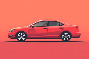 isolated illustration of a car with a simple design, symbolizing transport or mobility services, using a modern color scheme