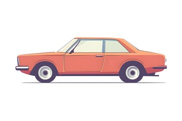 isolated illustration of a car with a simple design, symbolizing transport or mobility services, using a modern color scheme