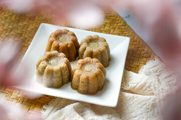 Mini steamed banana cake or locally known in Malaysia  as Apam Pisang Mini