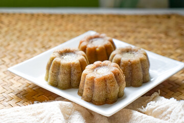 Mini steamed banana cake or locally known in Malaysia  as Apam Pisang Mini