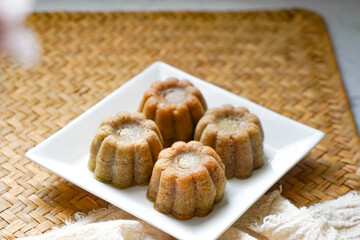 Mini steamed banana cake or locally known in Malaysia  as Apam Pisang Mini
