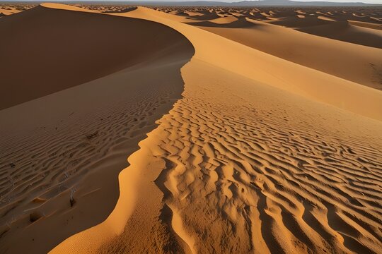 Desert sand bunes ( Desert sand dunes in soft orange and yellow hues)