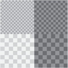 Checkerboard pattern illustration. Four square grid variations. Monochrome geometric design. Abstract vector layout.
