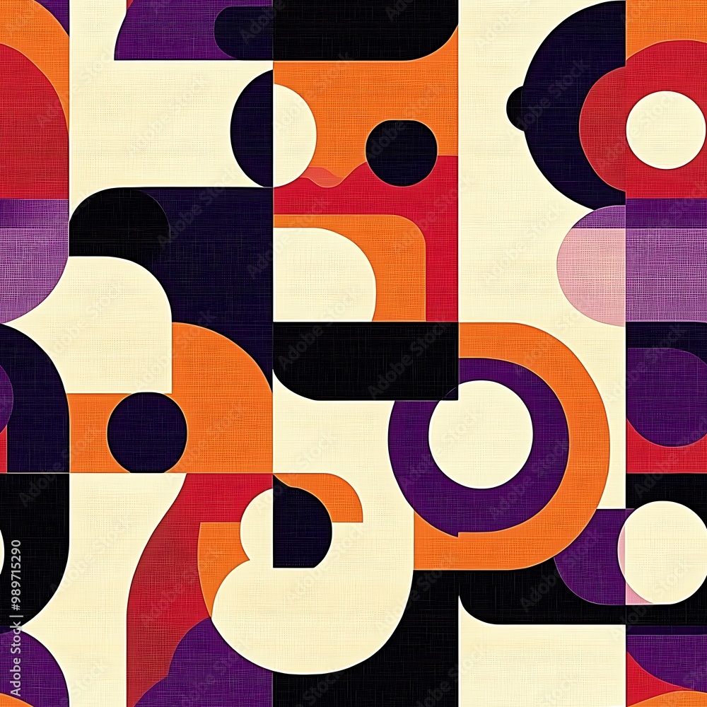 Aufkleber curved shapes and textured backgrounds form an abstract geometric pattern, bold and striking.