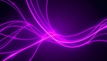 Abstract Digital Art with Glowing Magenta and Violet Lines in Motion