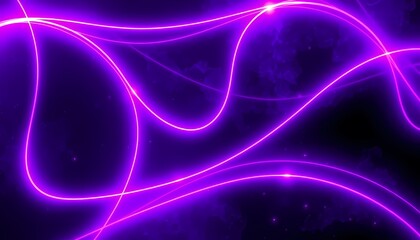 Obraz premium Glowing Neon Curved Lines in Purple and Pink Flowing Through Futuristic Space
