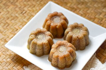 Mini steamed banana cake or locally known in Malaysia  as Apam Pisang Mini