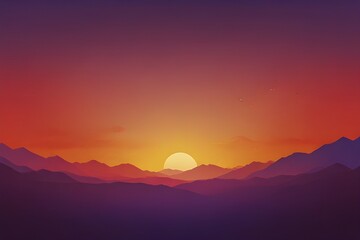 Fototapeta premium sunset gradient ( sunset gradient background with hues of orange, purple, and red)