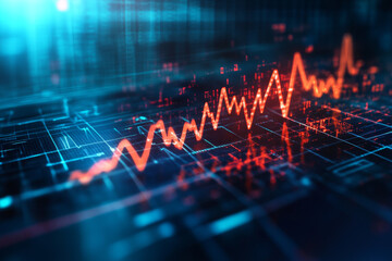 Fototapeta premium Modern ECG Line with Heart Icon on Digital Display Indicating Cardiac Health