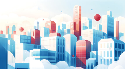 Fototapeta premium city skyline illustration